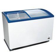 251L Curved Glass Door Display Showcase Ice Cream Merchandise Freezing Cabinet Chest Deep Freezer Supermarket... N3