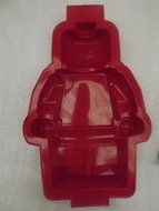 NEW 9.5 inch Lego Man Silicone Cake Pan Minifigure Baking Tray Birthday Mold Red