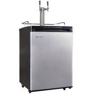 EdgeStar Full Size Dual Tap Kegerator with Digital Display - Black and Stainless Steel