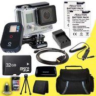 GoPro HERO3+: Black Edition + 32GB SDHC MicroSD Memory Card + Two Replacement Lihtium Ion Batteries + External...