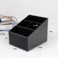 Aokin PU Leather Remote control/controller TV Guide/mail/CD organizer/caddy/holder with (PU Black) N2