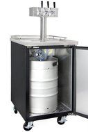 Kegco Three Faucet Commercial Direct Draw Beer Dispenser Black Kegerator Keg Cooler XCK-1B-3 N12