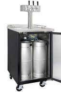 Kegco Three Faucet Commercial Direct Draw Beer Dispenser Black Kegerator Keg Cooler XCK-1B-3 N13
