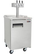 Kegco Three Faucet Commercial Direct Draw Beer Dispenser Black Kegerator Keg Cooler XCK-1B-3 N16