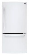 LG LDCS24223W 33" Bottom Freezer Refrigerator with 24.1 cu. ft. Total Capacity, in Smooth White