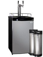 Kegco Full-Size Homebrew Kegerator Dual Faucet Ball Lock Keg Dispenser Black N10