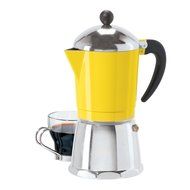 6 Cup Cast Aluminum Stovetop Espresso Maker (355 ML./12 Oz.), Yellow