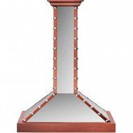 760 CFM Wall Mounted Range Hood Size: 10.5" H x 36" W x 19.7" D, Finish: Stainless / Copper
