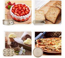 DIY Cake Pan Mold Decorating Kit Baking Pan Stainless Steel Non Stick Bakewear Set of 5 Pizza Tray Roasting Square... N6