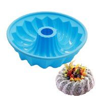 1ea 9&quot; Alekoo Non-Stick Silicone DIY Cake Bundt Pans, Chiffon Mold, Savarin Pan (High) N4