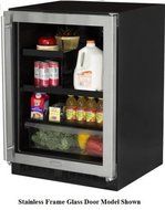 Marvel ML24BRP3RP 24" Beverage Center with 2 Cantilevered Glass Shelves MaxStore Crisper Dual-Level White LED...