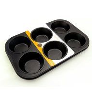 uxcell Casa-J Bakeware Muffin Pans 6 Cup Nonstick Stainless Steel Black N5