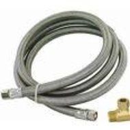 60" DISHWASHER STAINLESS STEEL WATER LINE 3/8"C X 3/8" MIP ELBOW X 60"