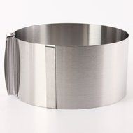 6-12&quot; Adjustable Stainless Steel Mousse Cake Ring Baking Mold 2Handle Layered N2