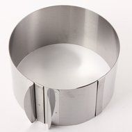 6-12&quot; Adjustable Stainless Steel Mousse Cake Ring Baking Mold 2Handle Layered N3