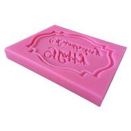 Karen Baking Happy Birthday Cake Card Shape 3D Silicone Fondant Cake Mould Pink N4