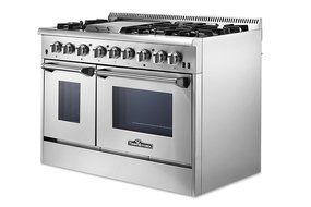Thorkitchen HRD4803U 48" Freestanding Professional Style Dual Fuel Range with 4.2 and 2.5 cu. ft. Double Oven,... N3