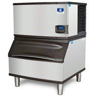 Manitowoc ID-0303W_B-400 300 Lb Water-Cooled Full Cube Ice Machine w/ Storage Bin