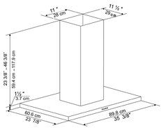 Ancona Aero Island IV 630 CFM Island Mount Range Hood, 36-Inch N4