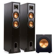 Klipsch R-26F Reference Floorstanding Speakers with R-10SW 10" Powered Subwoofer (Black)