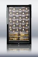 Summit SWC525LHV: 20" wide freestanding wine cellar with lock, digital thermostat and thin pro handle