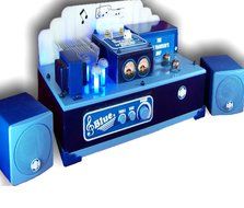 The Time Traveler's Amp BLUE. Model Bluetooth Vacuum Tube Hybrid Stereo Compact Amplifier N2
