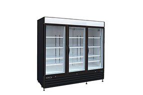 MVP Group KGF-72 72" cu. ft. Three Glass Door Freezer, Black