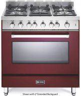 36&quot; - Gas Single Oven Range - Convection Oven, Matte Black Finish: Burgundy