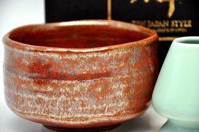 Japanese Mino Yaki ware Matcha Bowl And Tea Ceremony Set Green Tea 12.3 / 12.3 / 7.2cm (4.8 / 4.8 / 2.8inch)[7434] N4