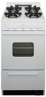 Premier BHK5X0OP ADA Compliant White 20" Cordless Sealed Gas Range with 2.4 Cu. Ft. Capacity Battery-Generated...