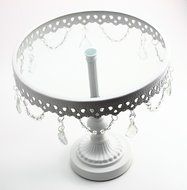 White Metal Iron Cake Stand Cake Pan Fruit Plate Western Pastry Pallet Wedding Decoration (Large + Medium + Small) N2