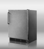 Summit FF7BDPL: Commercially approved freestanding all-refrigerator with auto defrost, black cabinet, and diamond... N3