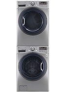 LG Graphite Steel Front Load Laundry Stacked Pair with WM3575CV 27" Washer with 4.5 cu. ft. Capacity, DLGX3571V...