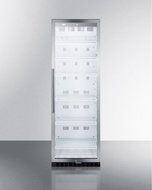 Summit SCR1400WCSS 24" 12.6 cu. ft. Commercial Glass Door Beverage Center with Digital Thermostat Frost-Free Operation...