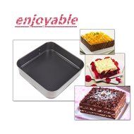 Set of 3 Springform Cake Tin Nonstick Baking Pan DIY Heart/Round/Square Shaped Birthday Cake Molds-Enjoy your... N2