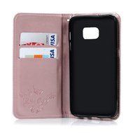 S7 Case,Samsung Galaxy S7 Case - Wallet Embossed Flowers Smart Magnetic Close High Quality Premuim PU Leather... N25