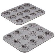 Cake Boss Tiered Cookie/Cakelette Pans, 2pc &ndash; Heart &amp; Flower
