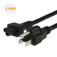 CableCreation [2-PACK] 10 Feet 18 AWG 3 Prong AC Power Cord Cable for IEC320 C5 to NEMA 5-15P, 3M / Black N2