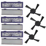 Qisc 6PC Filter + 3PC Side Brushes Replacement for Neato Botvac 70e 75 80 856PC Filter + 3PC Side Brushes Replacement... N3