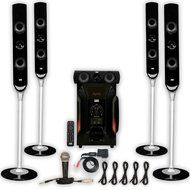 Acoustic Audio AAT1000 Tower 5.1 Speaker System with Bluetooth Mic and 5 Extension Cables