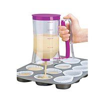 Batter Dispenser with Measuring Label for Pancakes, Waffles, Cupcakes, Muffins and Crepes-4 Cups N3
