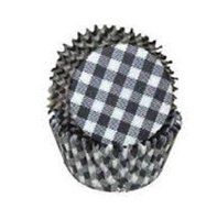 Black Gray Gingham Cup Cake Baking Cups 50 Standard Size NEW #7122