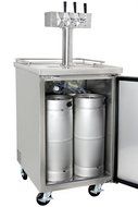 Kegco Three Faucet Commercial Direct Draw Beer Dispenser Black Kegerator Keg Cooler XCK-1B-3 N20