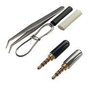 Timibis@ 4 Pole 3.5mm Male Repair headphone Jack Plug Metal Audio Soldering &amp; Spring Tool Kits