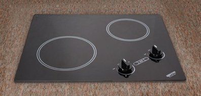 Polar Series 21" Smoothtop Electric Cooktop with 2 Radiant Ribbon Elements Hot Burner Indicator Light and Black...