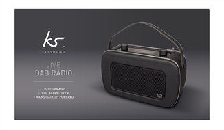 KitSound Jive Retro Portable DAB Radio with Dual Alarm Clock and Carry Handle - Black N7