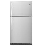 Monochromatic Stainless Steel Whirlpool 33" Wide Top-freezer REF...