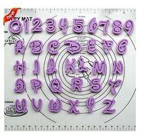 SNW Fondant Cake Decoration Tools Cartoon Font Alphabet Letters Number Set Plastic Cookie Cutter Set Of 36