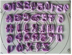 SNW Fondant Cake Decoration Tools Cartoon Font Alphabet Letters Number Set Plastic Cookie Cutter Set Of 36 N2