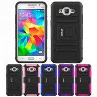 Galaxy Grand Prime Case, HLCT Rugged Shock Proof Dual-Layer PC and Soft Silicone Case With Built-In Kickstand... N23